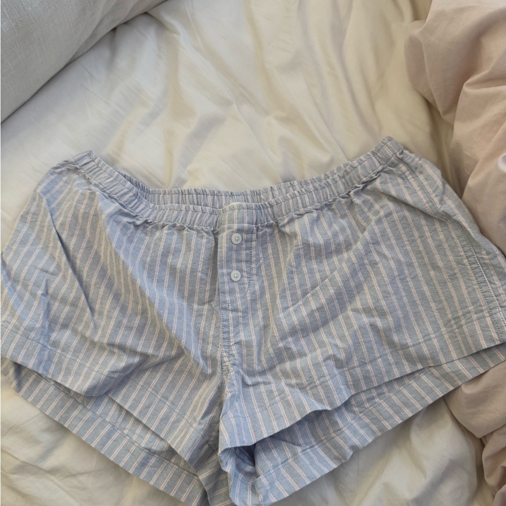 Brandy Melville Light Blue Striped Women’s Shorts